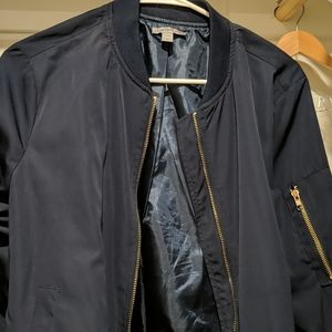 Navy blue bomber jacket